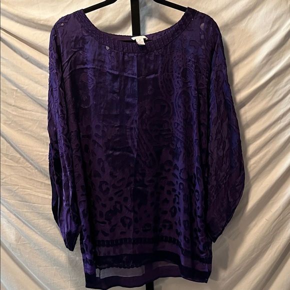 Chico's Rich Purple Women's Blouse (BG2) - Picture 4 of 4